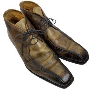 Rare Calzoleria Firenze Harris for Barneys Italian Leather Mens Boots Size 12